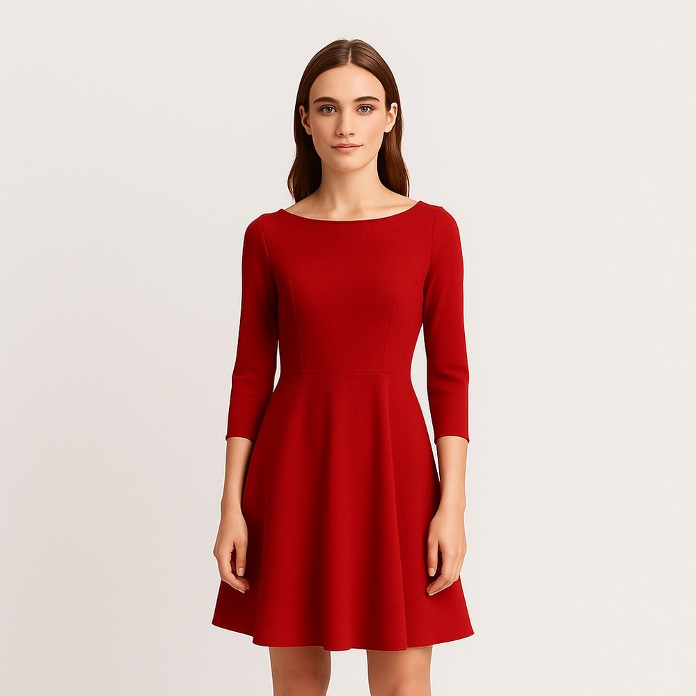 Kate Spade Vibrant Red Long Sleeve Dress